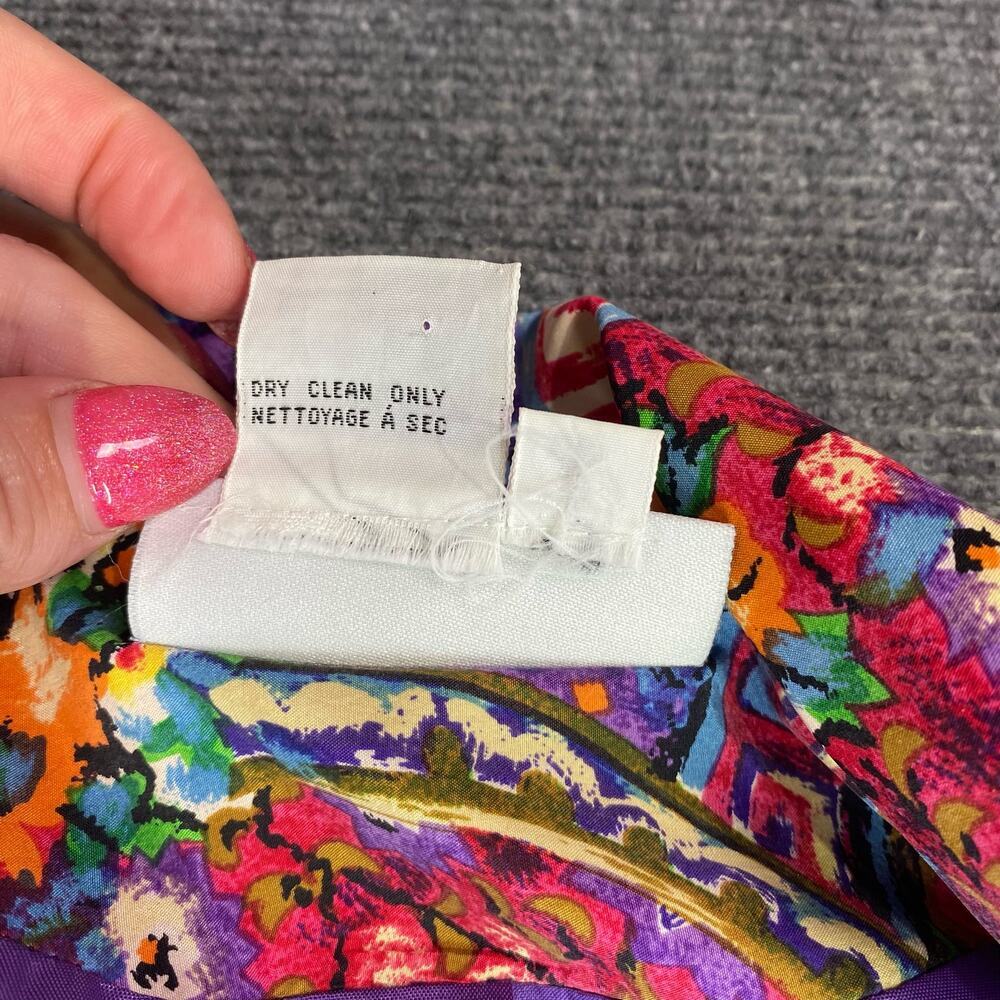 Vintage Diane Von Furstenberg Women’s 10 100% Silk Bohemian Floral Patchwork - Picture 6 of 13